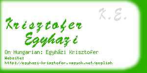 krisztofer egyhazi business card