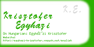 krisztofer egyhazi business card